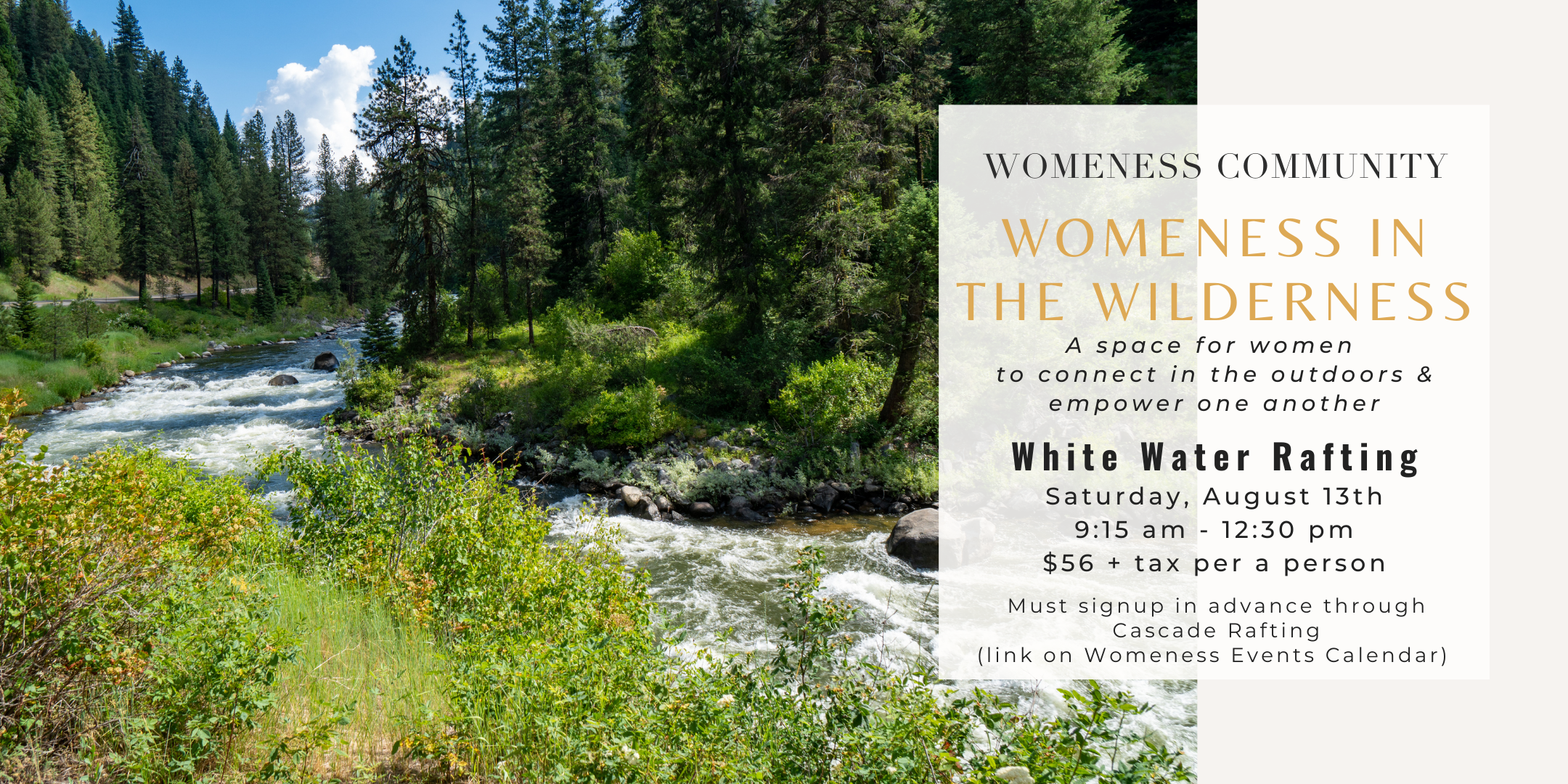 Womeness in the Wilderness. Womeness Community Boise Idaho